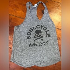 Soul Cycle New York gray racer back tank top skull women’s size small